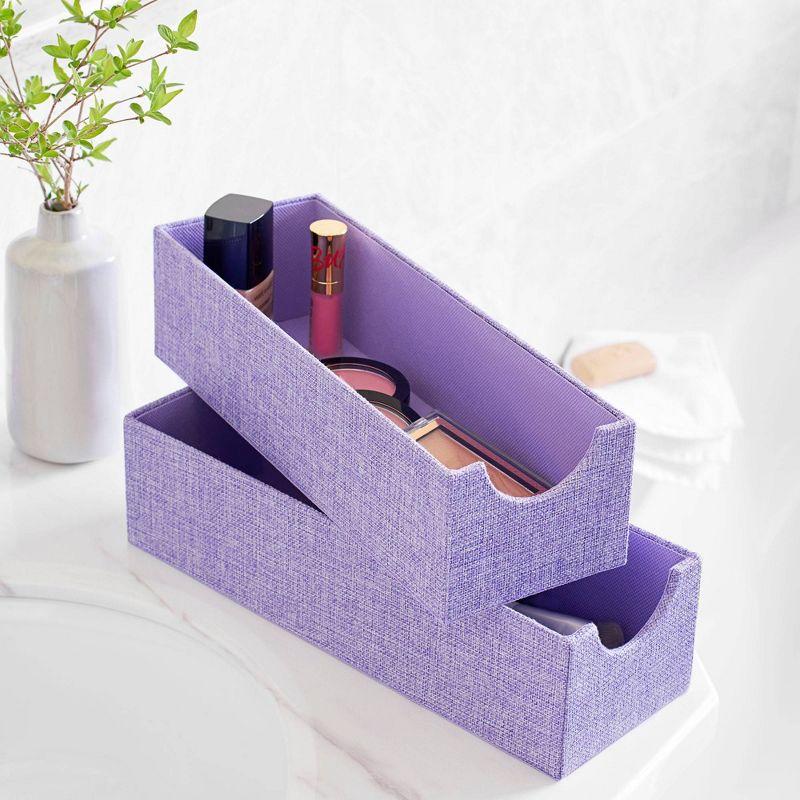 Household Essentials Set of 2 Narrow Drawer Trays Iris Heather