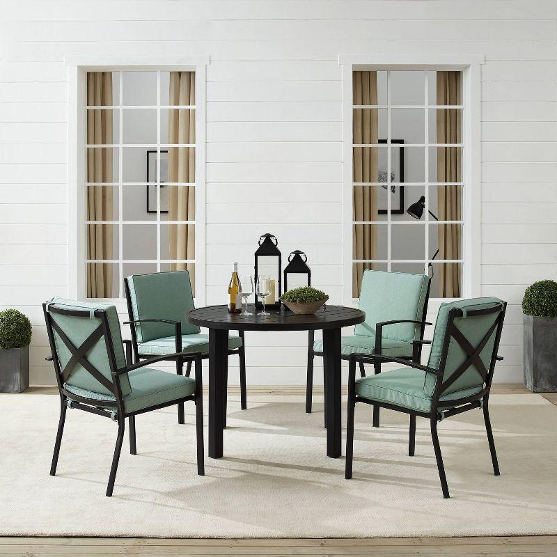 Kaplan 5-Piece Outdoor Dining Set with Cushions, Oil Rubbed Bronze