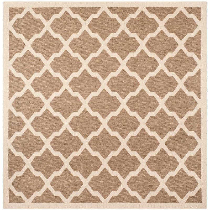 Courtyard Brown Synthetic Square Indoor/Outdoor Rug