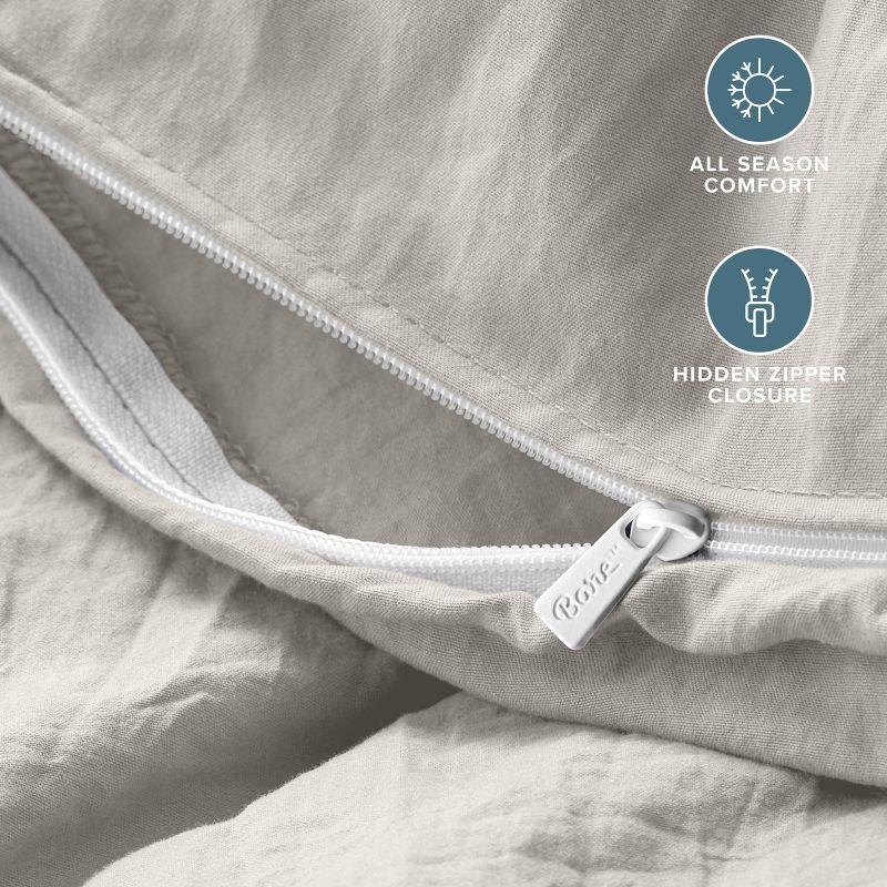 Bare Home Washed Microfiber Duvet Cover Set