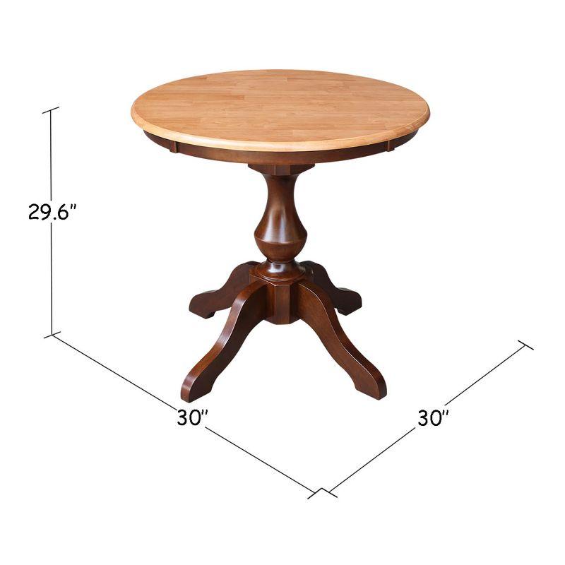 International Concepts 30" Round Top Pedestal Table-28.9" H, Cinnamon/Espresso