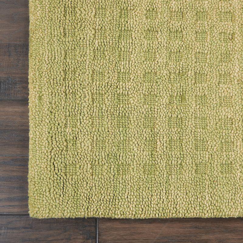 Lush Green Handmade Wool Runner Rug 27" x 9"