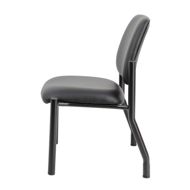 400lbs Weight Capacity Guest Chair Antimicrobial Black - Boss Office Products: Sturdy, Easy Clean, Armless