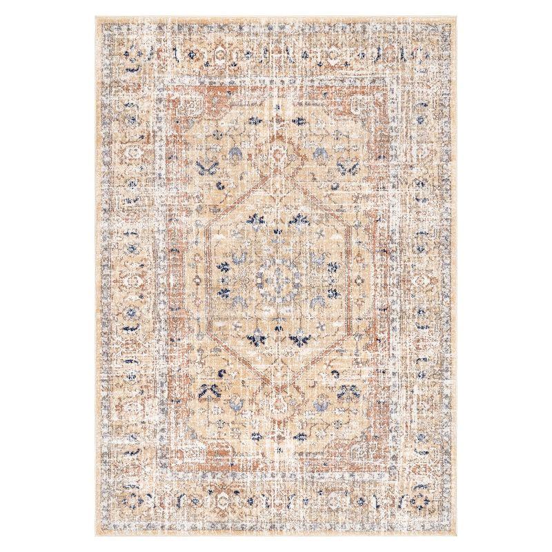 Nuloom Jacquie Oriental/Persian 4x6 Indoor Area Rug for Living Room Bedroom Dining Room Kitchen, Gold/Ivory