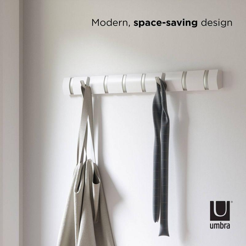 Umbra Flip 8 Sleek White Hardwood Wall Hook