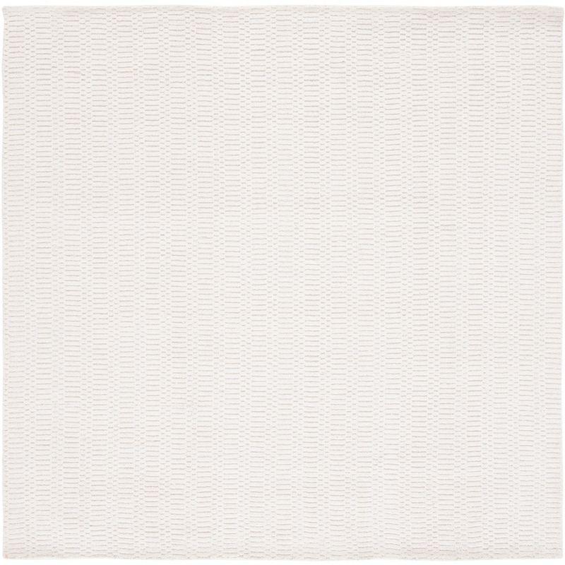 Heathered Solids Hand-Knotted Pure Wool 6' Square Area Rug