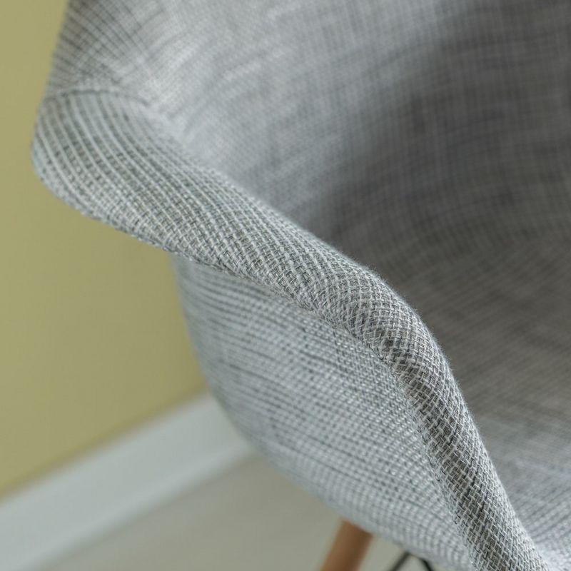 Mid-Century Modern Gray Fabric Armchair with Beech Wood Legs