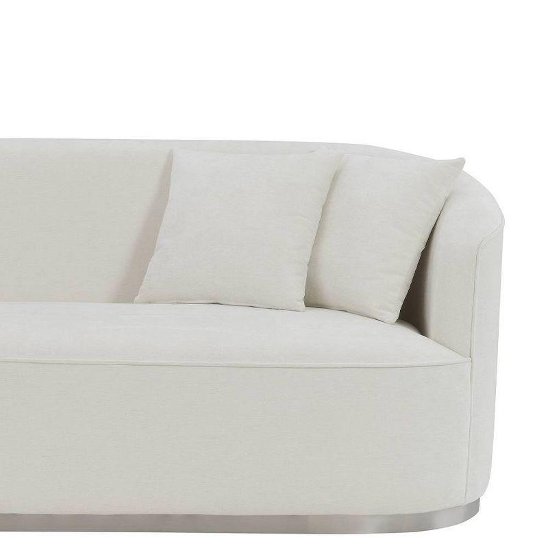 83" Odette Sofa Beige Chenille - Acme Furniture: Luxurious Upholstered, Wood Frame, Includes 4 Accent Pillows