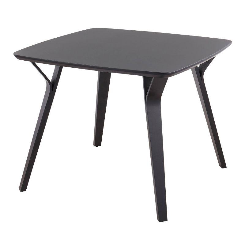 LumiSource 38" Folia Mid-Century Modern Dining Table Wood Black: Square, 4-Seat, Non-Extension, 1-Year Warranty