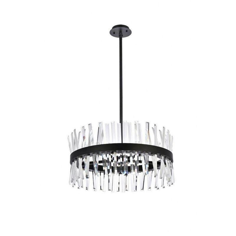 Serephina Black Iron and Crystal 14-Light Pendant