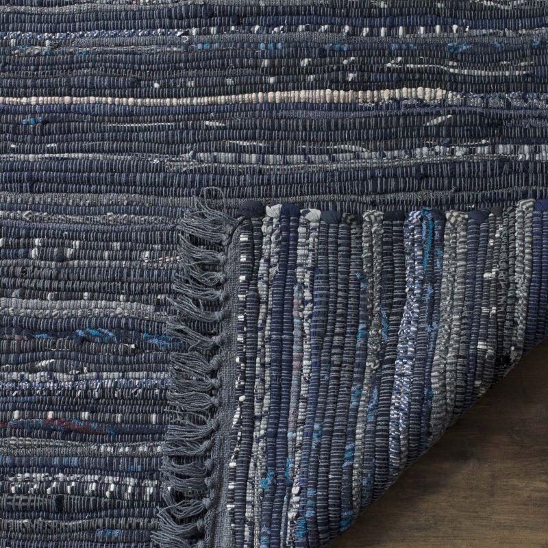 Rag Rug RAR121 Hand Woven Indoor Area Rug - 5'x8' - Ink/Multi - Safavieh
