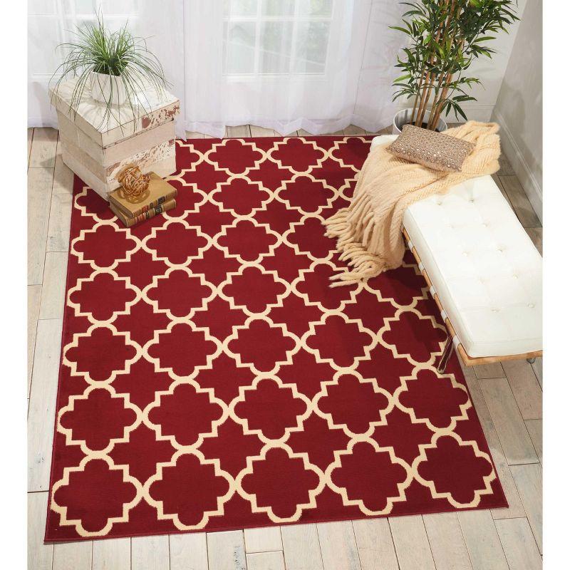 Tufted Handmade 5' x 7' Rectangular Red Spot Resistant Rug