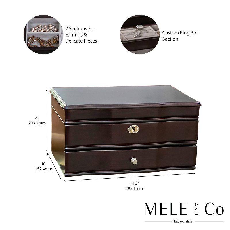 Mele & Co. Davina Women's Locking Wooden Jewelry Box - Mahogany