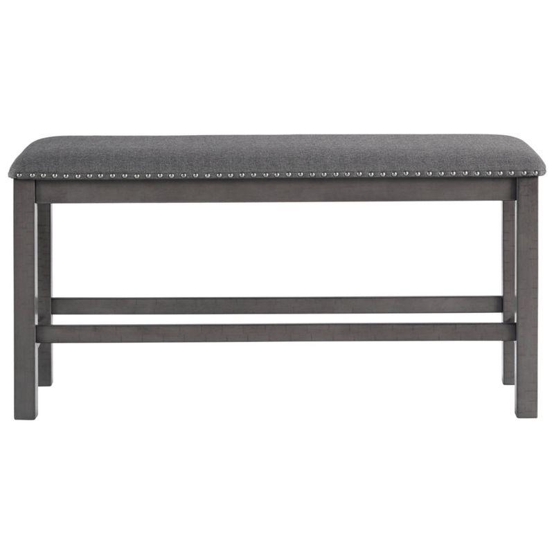 Myshanna Double Upholstered Two-Tone Dining Bench Gray: Nailhead Trim, Rectangle - Signature Design by Ashley