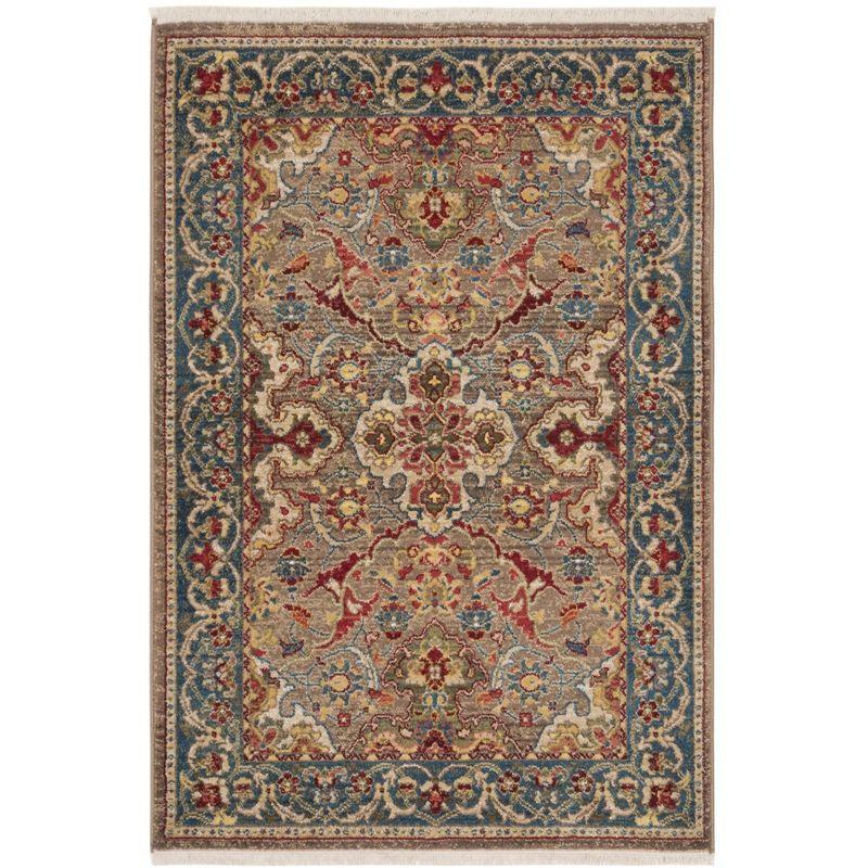 Kashan KSN307 Power Loomed Accent Rug - Taupe/Blue - 3'3"x4'10" - Safavieh