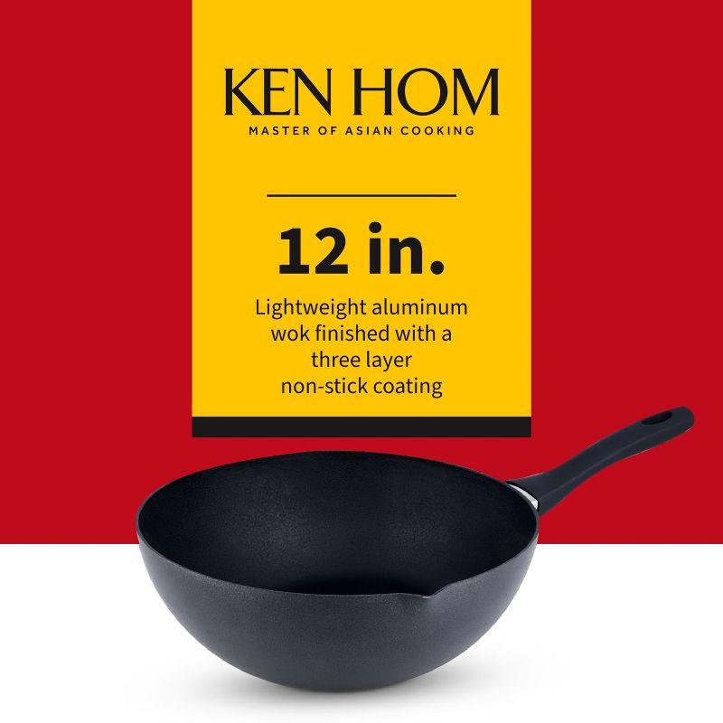 Ken Hom 12-Inch Non-Stick Black Aluminum Wok