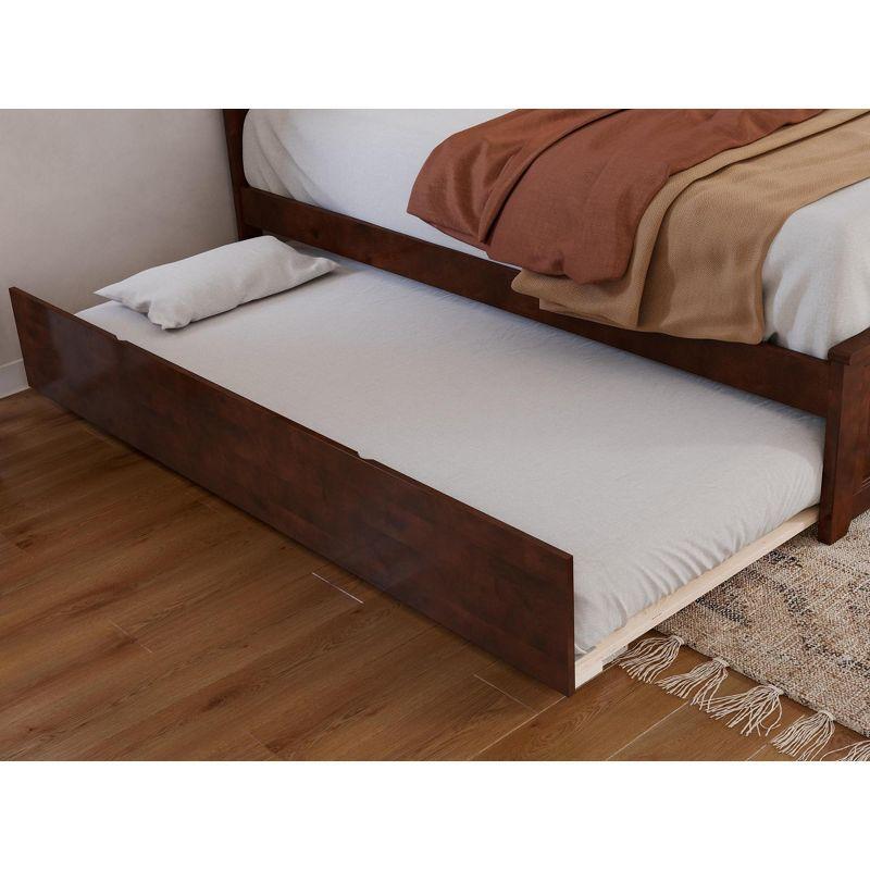 Walnut Twin XL Urban Trundle Bed with Sleek Design