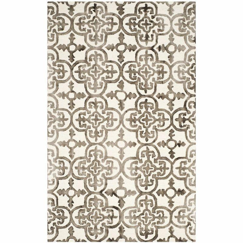 Hand-Tufted Ivory & Brown Wool Blend 6' x 9' Area Rug