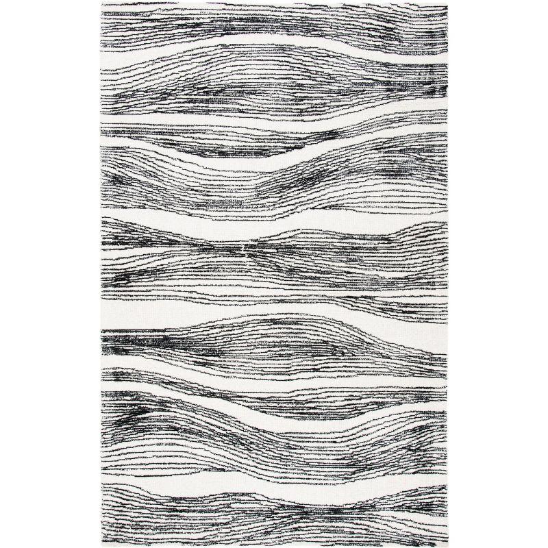 Metro MET995 Hand Tufted Indoor Area Rug - Black/Ivory - 5'x8' - Safavieh