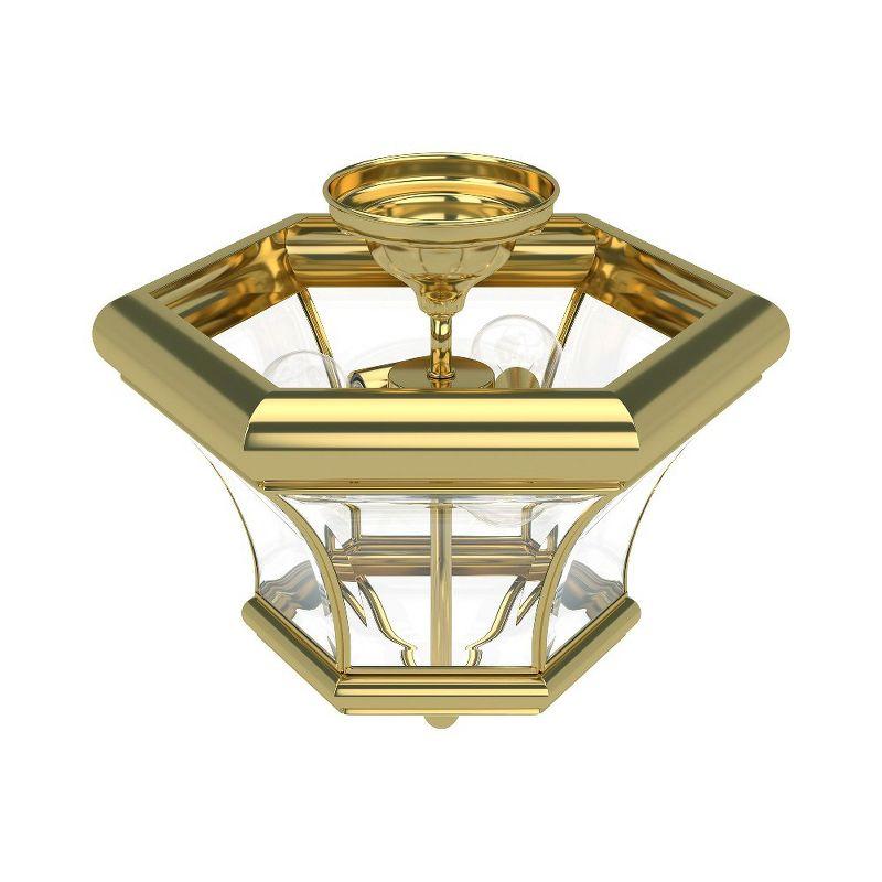 Livex Lighting Monterey 3 - Light Flush Mount in  Polished Brass