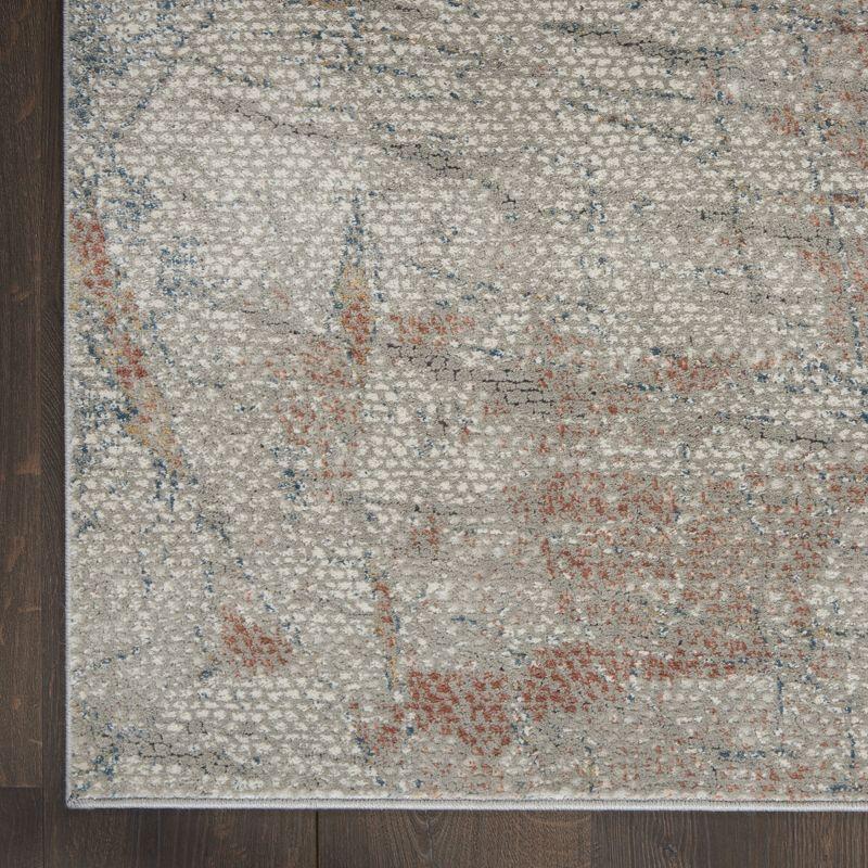 Nourison Rustic Textures Indoor Area Rug Light Grey/Rust 7'10" x 10'6"