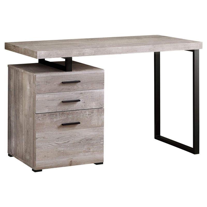 Monarch Specialties Computer Desk Home Office Laptop Left Right Set-Up Storage Drawers 48InchL Work Metal Laminate Beige Black Contemporary Modern