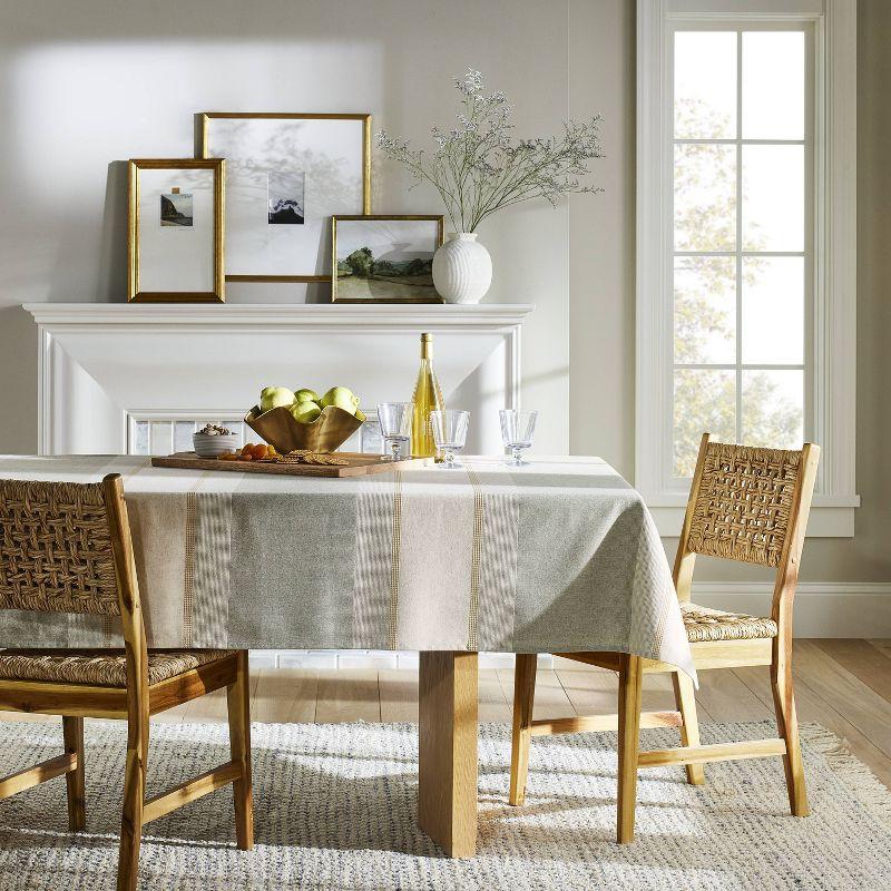 60"x104" Textured Striped Tablecloth Green - Threshold™ designed with Studio McGee