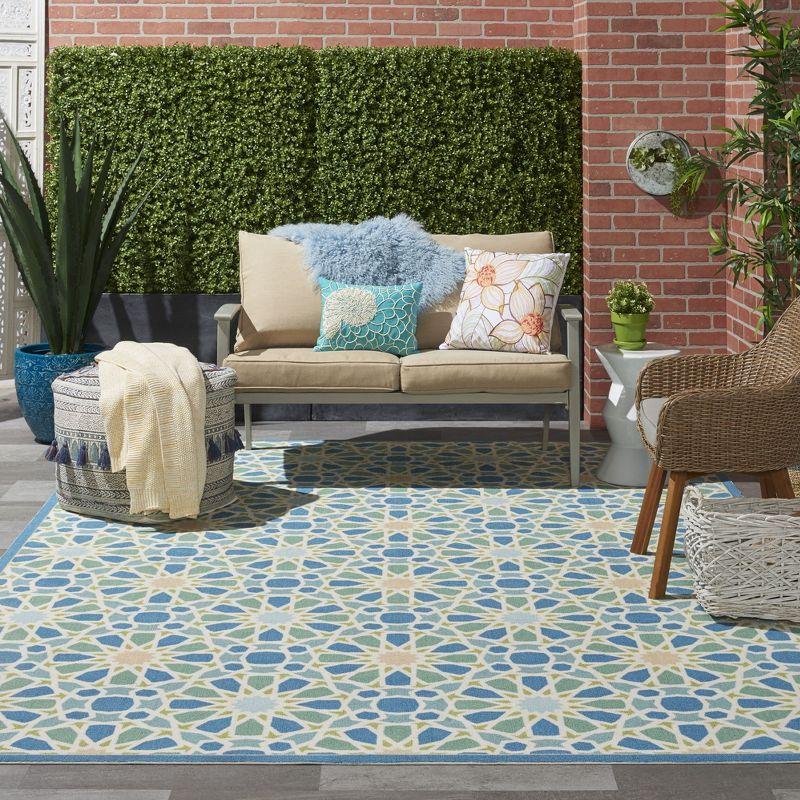 Waverly Sun & Shade "Starry Eyed" Porcelain Indoor/Outdoor Area Rug by Nourison SND29 7'9" x 10'10"