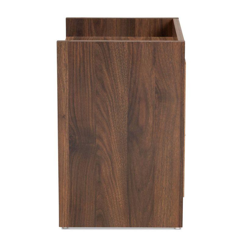 2 Drawers Hale Wood Nightstand Walnut/Brown - Baxton Studio: Modern Bedside Table, Enclosed Top, MDF
