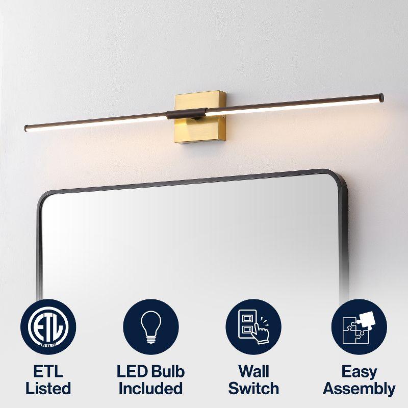 JONATHAN Y Makena 16.25" Modern Minimalist Dimmable Integrated LED Metal Wall Sconce, Oil Rubbed Bronze