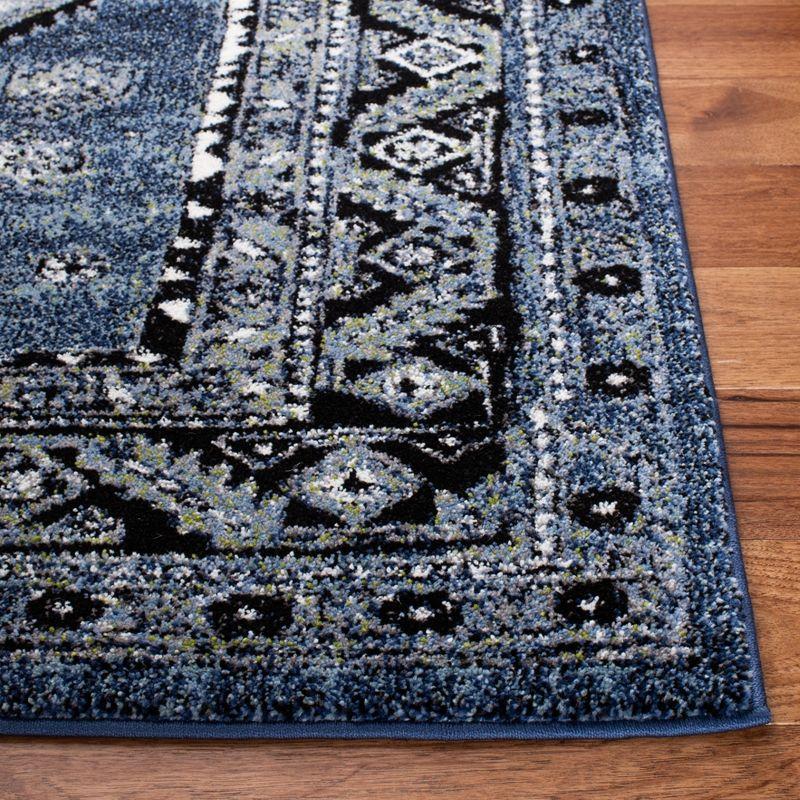 Heirloom Blue Synthetic 5' x 7' Hand-Knotted Area Rug