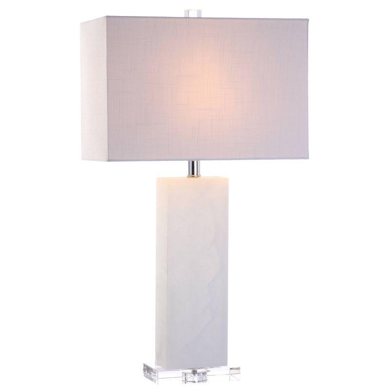 27" Tiggie Alabaster Table Lamp with Linen Shade & Acrylic Base Includes LED bulb - JONATHAN Y