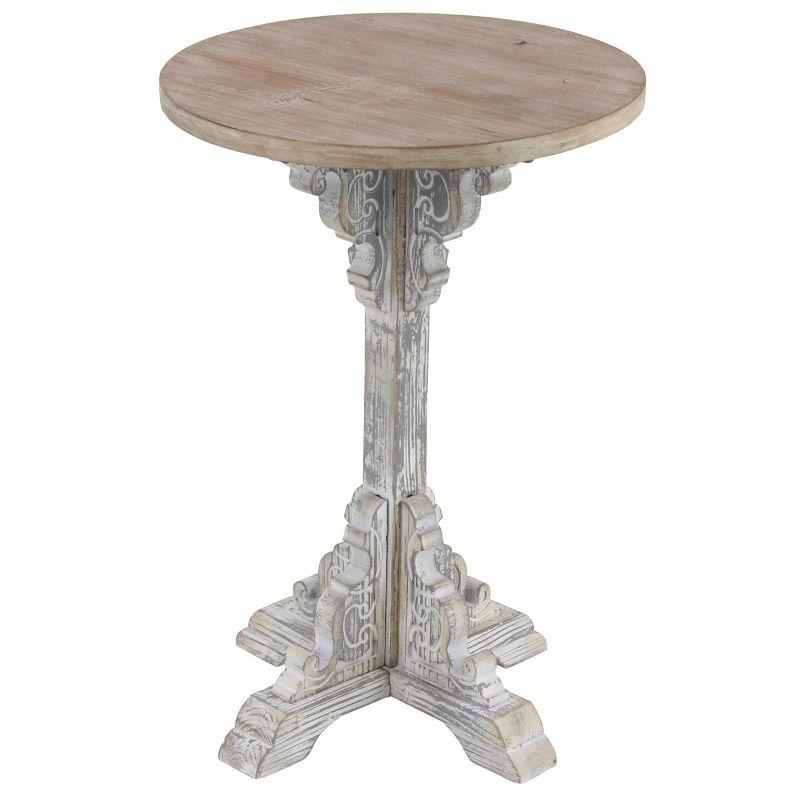 Traditional Round Wood Accent Table White - Olivia & May