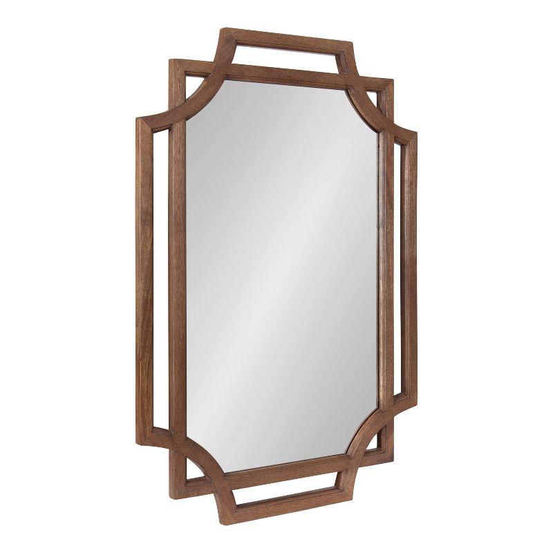 Minuette 40"x27" Natural Mango Wood Geometric Wall Mirror