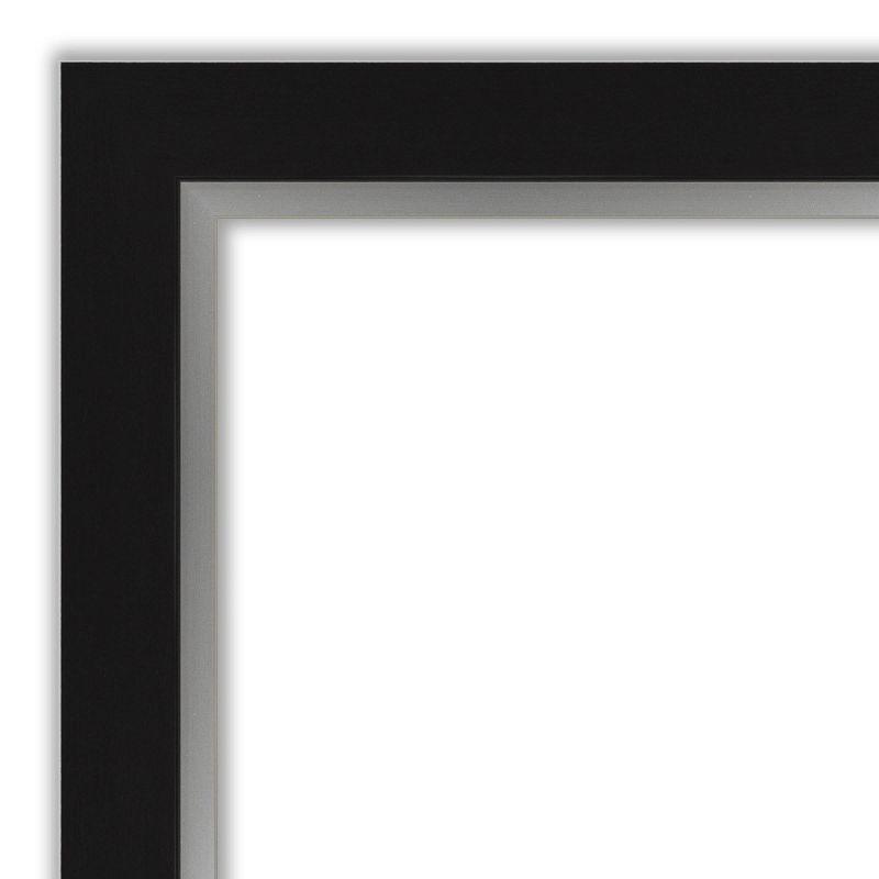 Eva Black Silver Rectangular Bathroom Vanity Wall Mirror - 36" x 30.34"