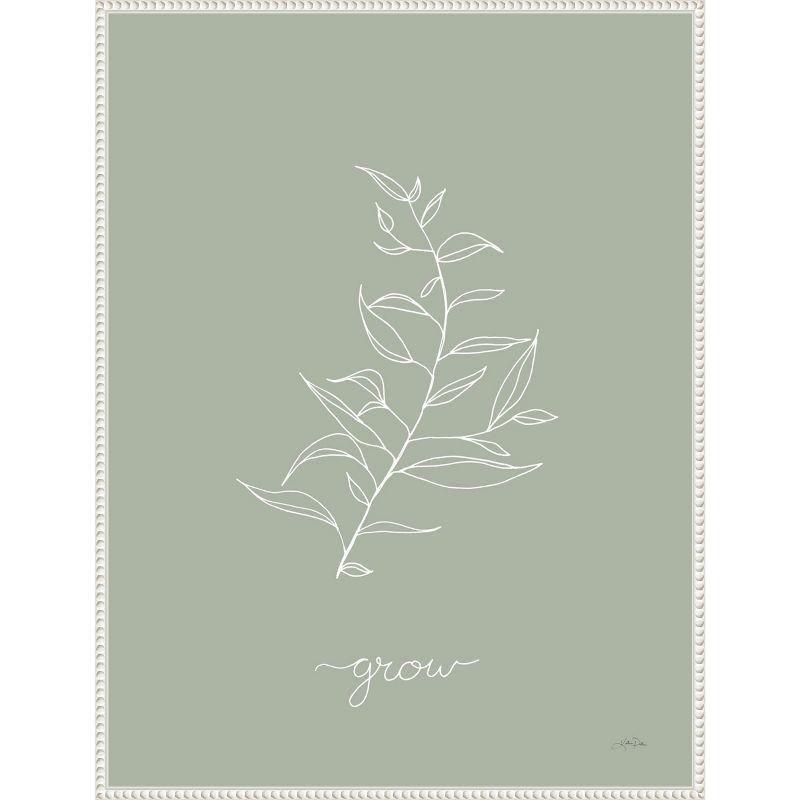 Sylvie Beaded White Framed Botanical Canvas Wall Art