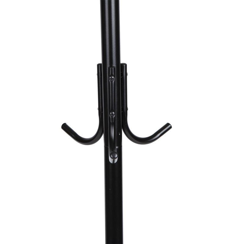 Coat Rack, Hall Tree, Freestanding, Coat Tree, Hat, Jacket, Purse, Metal, 14.75"L x 16.5"W x 69"H