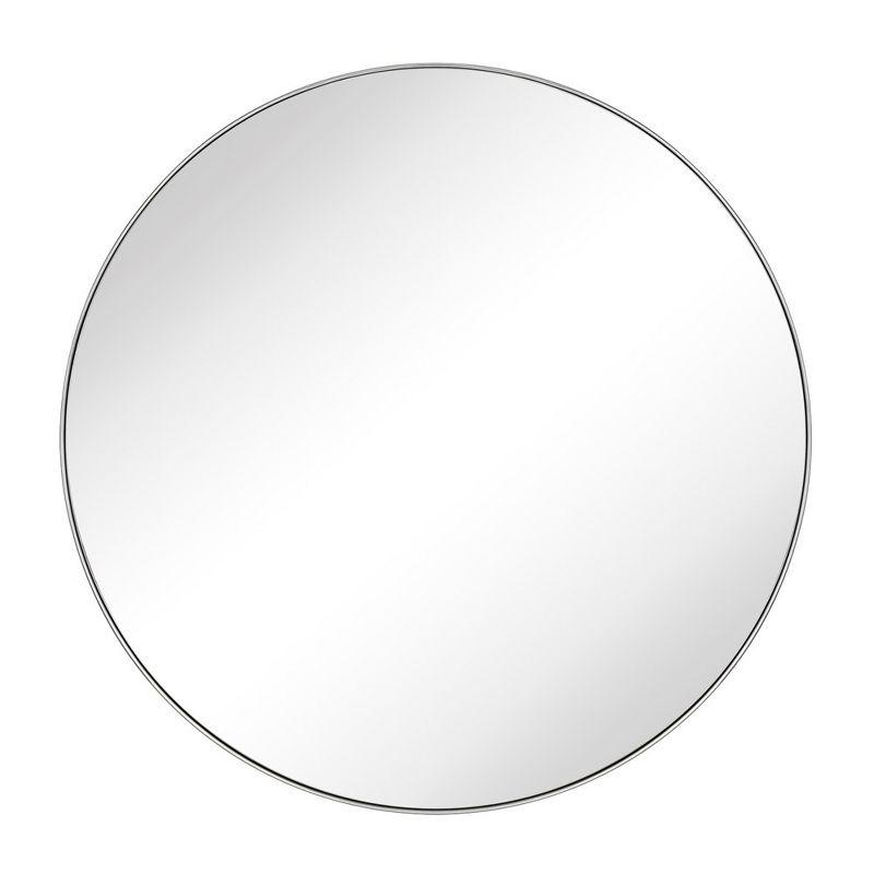 TEHOME Yolanta 30 in. W x 30 in. H Circular Round Stainless Steel Framed Wall Mounted Bathroom Vanity Mirror in Brushed Nickel