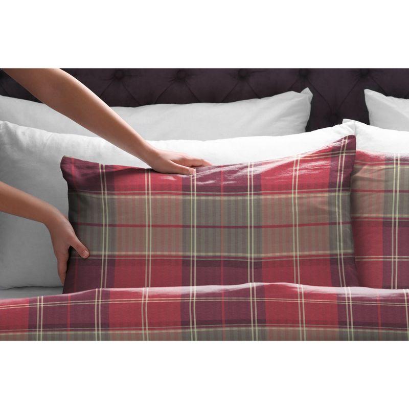 Pointehaven 175 GSM 100% Cotton Superior Weight Flannel Solid or Print Oversized Duvet Set