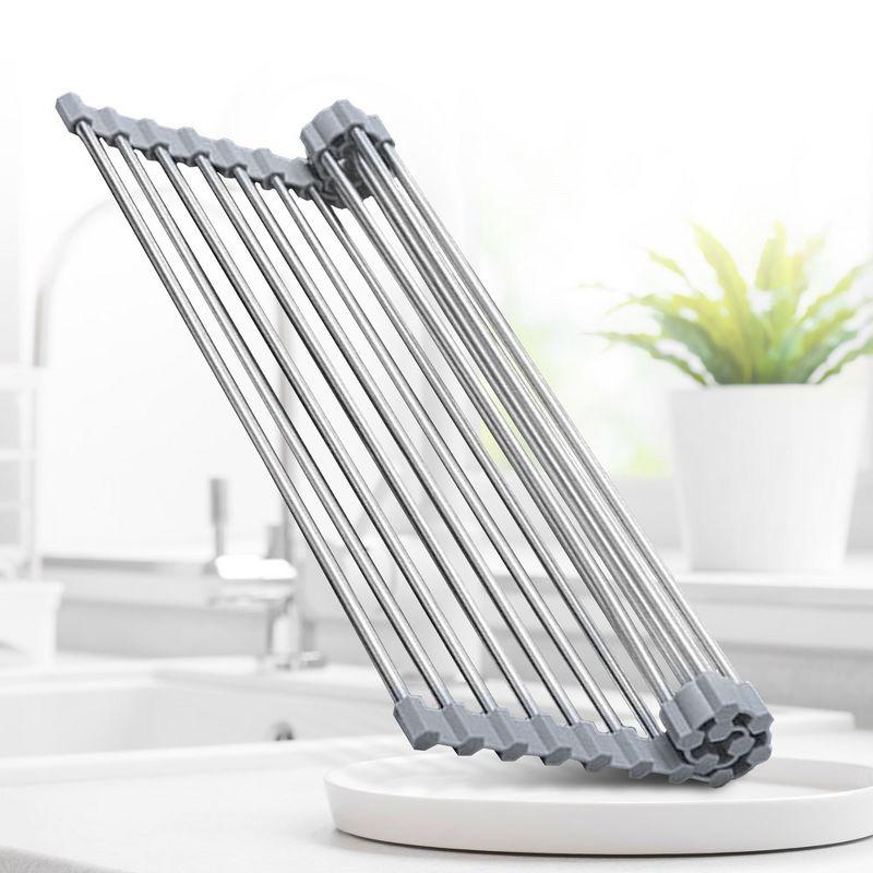 Adjustable Stainless Steel Over The Sink Dish Rack