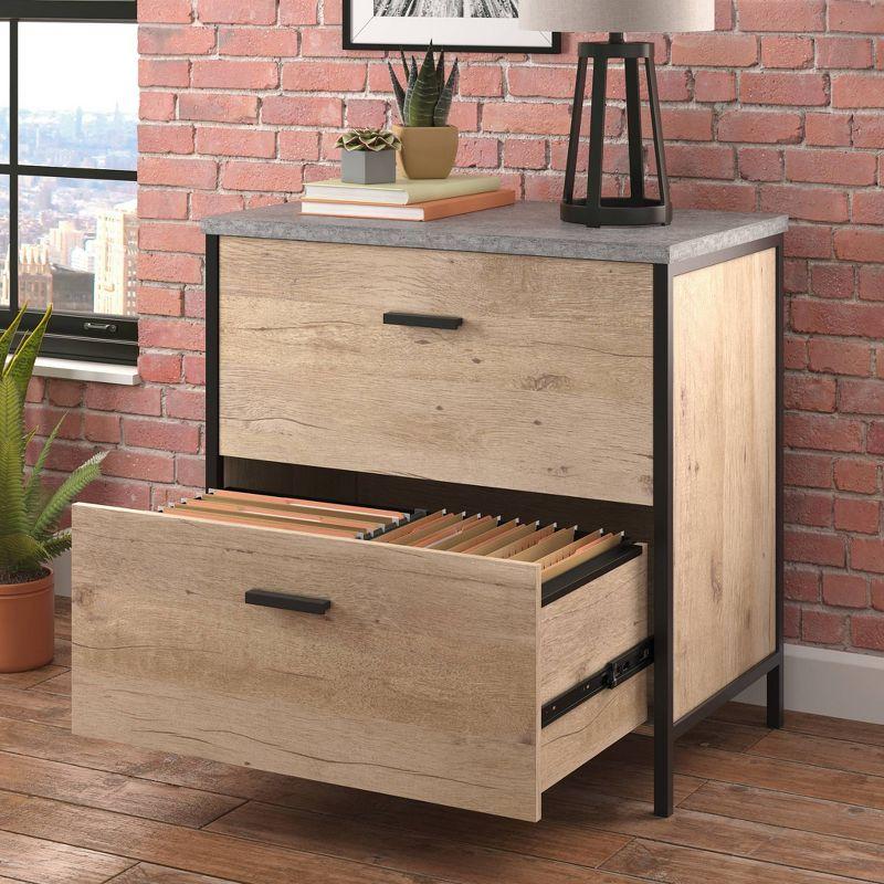 Sauder Market Commons 2 Drawer File Cabinet Prime Oak