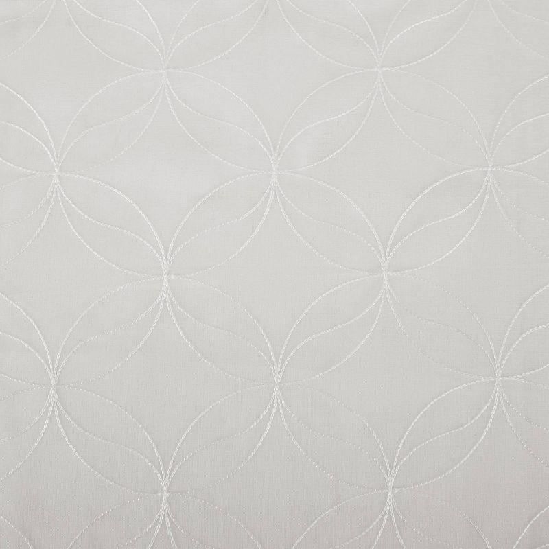 63"x50" Tamaryn Embroidered Trellis Sheer Rod Pocket Curtain Panel Ivory - No. 918: Modern Off-White Polyester Drapery