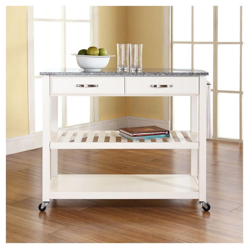 Solid Granite Top Kitchen Cart/Island with Optional Stool Storage - Crosley