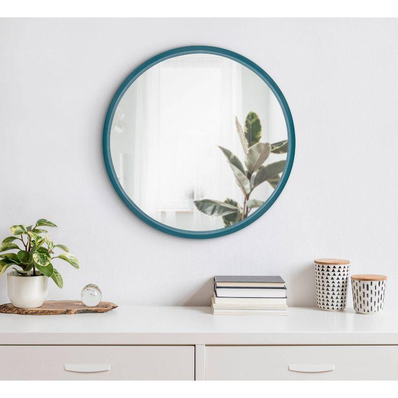 Travis Round Wood Accent Wall Mirror - Kate and Laurel All Things Decor