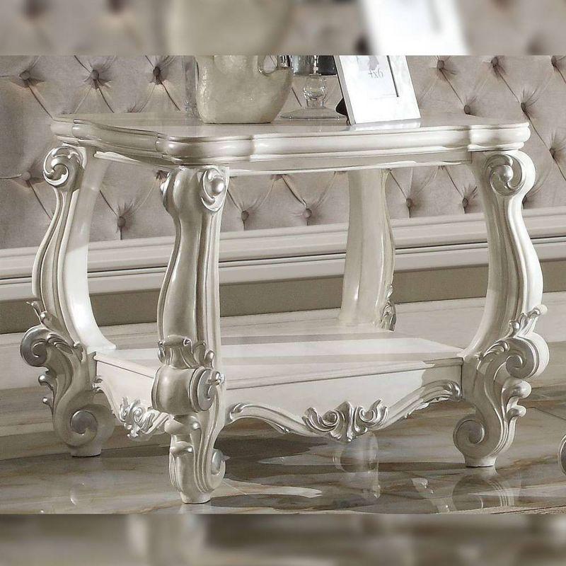 Versailles Classic Bone White 31" Square Wood End Table