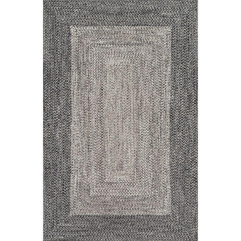 Nuloom Jayda Braided Gradience Indoor/Outdoor Outdoor - Charcoal 5' x 8'