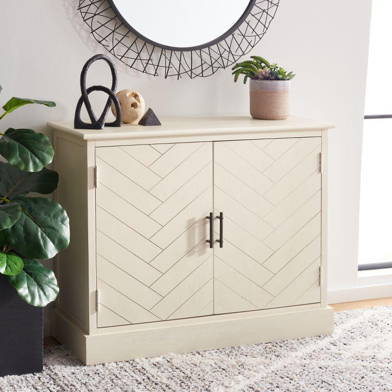 Peyton 2 Door Sideboard - Distressed White - Safavieh