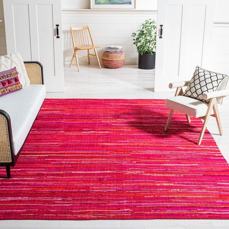 Rag Area Rug RAR130 Hand Woven Area Rug - Red/Multi - 6'x9' - Safavieh.