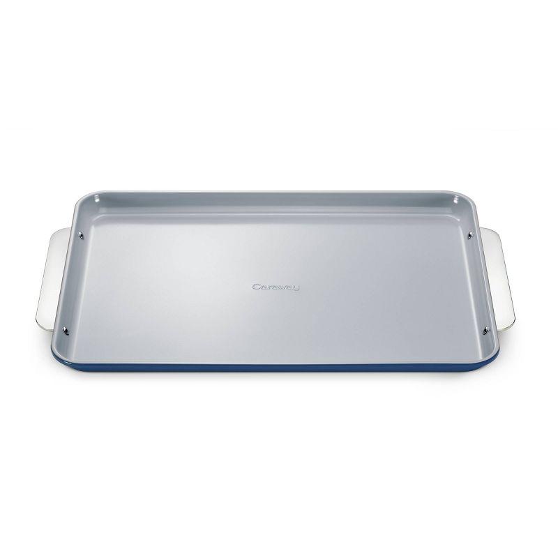 Caraway Non-Stick Ceramic Large Baking Sheet Navy: Aluminized Steel, Rectangle, Hand Wash, Cookie Sheet, 1 Year Warranty