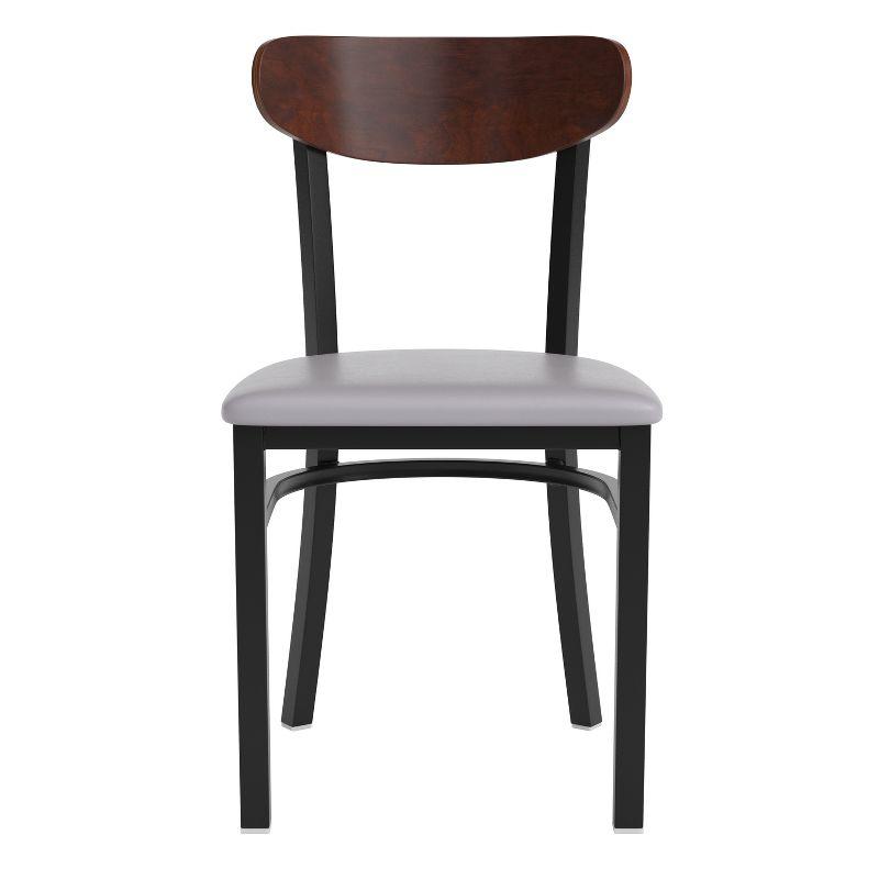 Flash Furniture Wright Commercial Grade Dining Chair with 500 LB. Capacity Steel Frame, Solid Wood Seat, and Boomerang Back